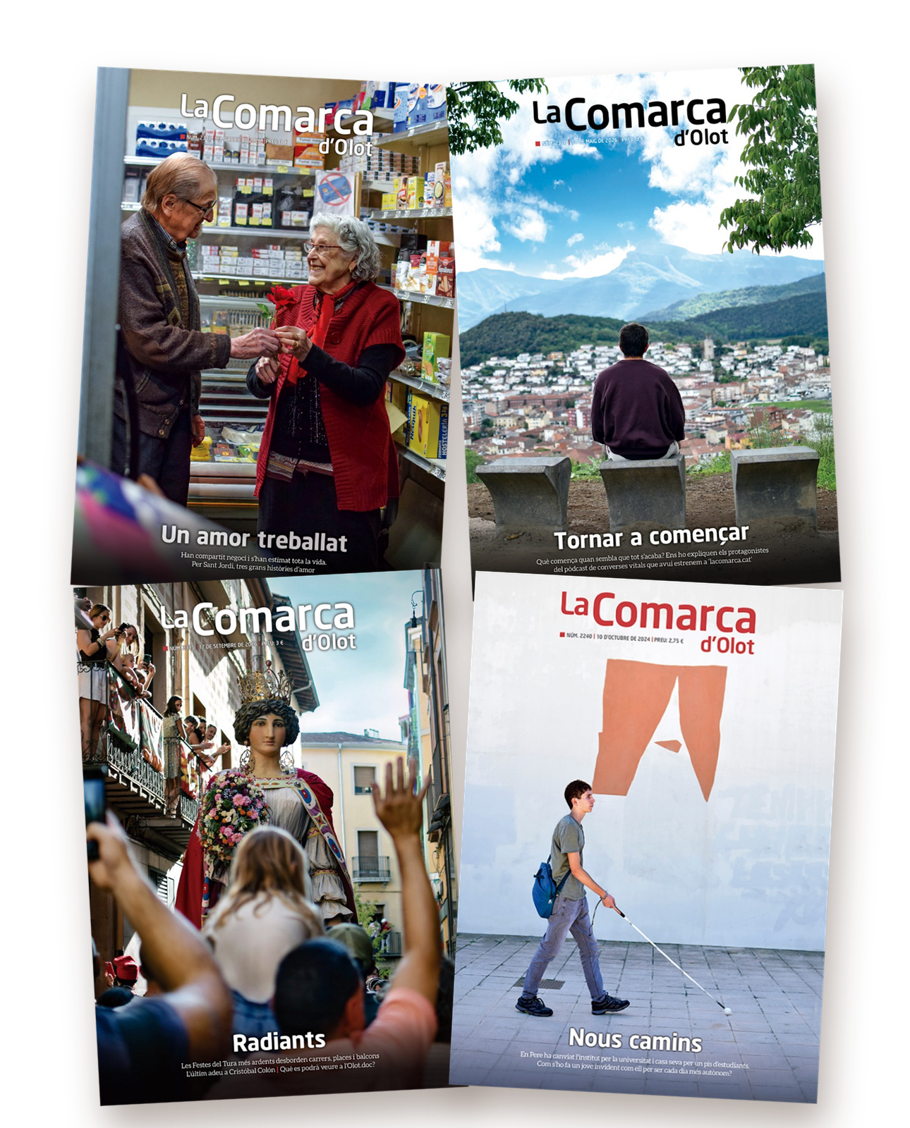 Quatre portades del setmanari La Comarca d'Olot
